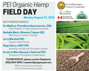 Organic Hemp Field Day